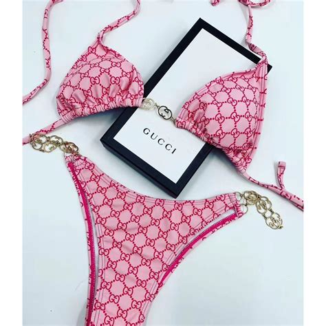 gucci swimwear pink|Gucci swimwear for women.